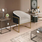 Kit 02 Poltronas Luiza Base De Ferro Dourado Factor Preto E L