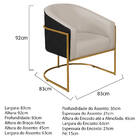 Kit 02 Poltronas Luiza Base De Ferro Dourado Factor Preto E L
