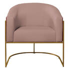 Kit 02 Poltronas Luiza Base De Ferro Dourado Factor Vermelho