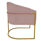 Kit 02 Poltronas Luiza Base De Ferro Dourado Linho - Doce Son