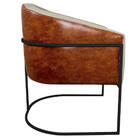 Kit 02 Poltronas Luiza Base De Ferro Preto Corano Nozes E Lin