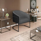 Kit 02 Poltronas Luiza Base De Ferro Preto Factor Preto E Lin