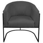 Kit 02 Poltronas Luiza Base De Ferro Preto Factor Preto E Lin