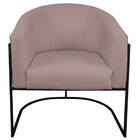 Kit 02 Poltronas Luiza Base De Ferro Preto Factor Preto E Lin