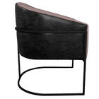 Kit 02 Poltronas Luiza Base De Ferro Preto Factor Preto E Lin