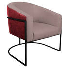 Kit 02 Poltronas Luiza Base De Ferro Preto Factor Vermelho E