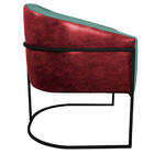 Kit 02 Poltronas Luiza Base De Ferro Preto Factor Vermelho E