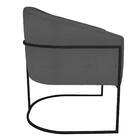 Kit 02 Poltronas Luiza Base De Ferro Preto Linho - Amarena Mó