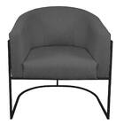 Kit 02 Poltronas Luiza Base De Ferro Preto Linho - Amarena Mó