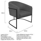 Kit 02 Poltronas Luiza Base De Ferro Preto Linho - Doce Sonho