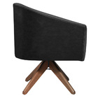 Kit 02 Poltronas Luiza Base Giratória De Madeira Factor Preto