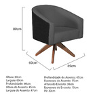 Kit 02 Poltronas Luiza Base Giratória De Madeira Factor Preto