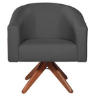 Kit 02 Poltronas Luiza Base Giratória De Madeira Factor Preto