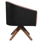 Kit 02 Poltronas Luiza Base Giratória De Madeira Factor Preto