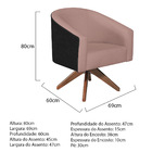 Kit 02 Poltronas Luiza Base Giratória De Madeira Factor Preto