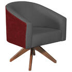 Kit 02 Poltronas Luiza Base Giratória De Madeira Factor Verme