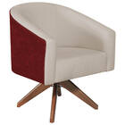 Kit 02 Poltronas Luiza Base Giratória De Madeira Factor Verme