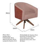 Kit 02 Poltronas Luiza Base Giratória De Madeira Sintético No