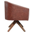 Kit 02 Poltronas Luiza Base Giratória De Madeira Sintético No