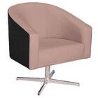 Kit 02 Poltronas Luiza Base Giratória De Metal Factor Preto E