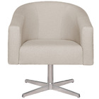 Kit 02 Poltronas Luiza Base Giratória De Metal Linho Bege - A