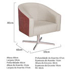 Kit 02 Poltronas Luiza Base Giratória De Metal Sintético Noze