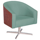 Kit 02 Poltronas Luiza Base Giratória De Metal Sintético Noze