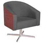 Kit 02 Poltronas Luiza Base Giratória De Metal Sintético Noze