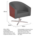 Kit 02 Poltronas Luiza Base Giratória De Metal Sintético Noze