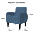 Kit 02 Poltronas Luiza Charme Suede Cores - Ds Estofados - Az