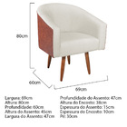 Kit 02 Poltronas Luiza Corano Nozes E Linho Bege - Amarena Mó