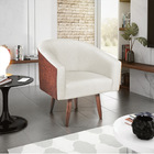 Kit 02 Poltronas Luiza Corano Nozes E Linho Bege - Amarena Mó