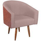 Kit 02 Poltronas Luiza Corano Nozes E Linho Rosê - Amarena Mó