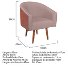 Kit 02 Poltronas Luiza Corano Nozes E Linho Rosê - Amarena Mó