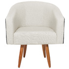 Kit 02 Poltronas Luiza Pés Palito Factor Preto E Linho - Doce