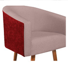 Kit 02 Poltronas Luiza Pés Palito Factor Vermelho E Linho - D