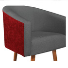 Kit 02 Poltronas Luiza Pés Palito Factor Vermelho E Linho - D