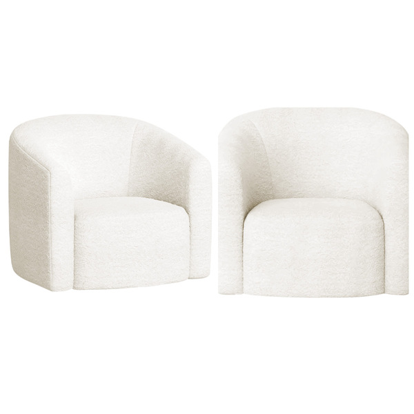 Kit 02 Poltronas Luxo Decorativa Luiza Max Bouclé - Doce Sonh