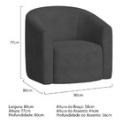 Kit 02 Poltronas Luxo Decorativa Luiza Max Linho  - Amarena M