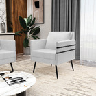 Kit 02 Poltronas Mari Corano Branco Pés Palito De Ferro Preto