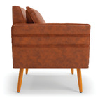 Kit 02 Poltronas Mari Corano Pés Palito Castanho D03 - D'ross