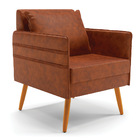 Kit 02 Poltronas Mari Corano Pés Palito Castanho D03 - D'ross