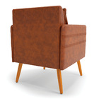 Kit 02 Poltronas Mari Corano Pés Palito Castanho D03 - D'ross