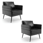 Kit 02 Poltronas Mari Corano Pés Palito De Ferro Preto D03 -