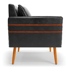 Kit 02 Poltronas Mari Corano Preto Pés Palito Castanho