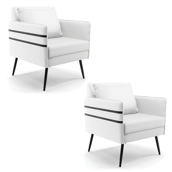 Kit 02 Poltronas Mari Corino Pés Palito De Ferro Preto D03 -