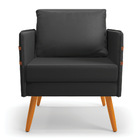 Kit 02 Poltronas Mari Corino Preto Pés Palito Castanho