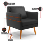 Kit 02 Poltronas Mari Corino Preto Pés Palito Castanho