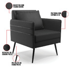 Kit 02 Poltronas Mari Corino Preto Pés Palito De Ferro Preto