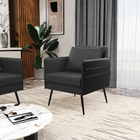 Kit 02 Poltronas Mari Corino Preto Pés Palito De Ferro Preto